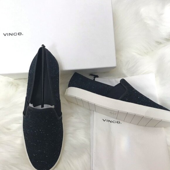 NIB Vince Blair Slip On Sneakers Navy Tweed Sz 9.5 - Picture 7 of 8